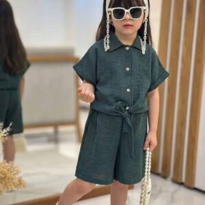 ست کراپ گره ای و شلوارک زیبا