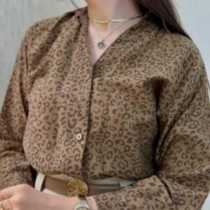 شومیز پلنگی نگین کوبی